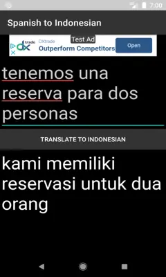 Spanish to Indonesian Translator android App screenshot 1